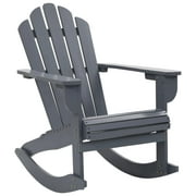 Angle View: Garden Rocking Chair Wood Gray