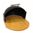thumbnail image 5 of HausRoland Bread Box with Wooden Bottom 14x10x6" (35.5x25x15.2 cm) Countertop Bread Bin Bread Storage Container for Bakery Storage Bin Food Keeper Pastry Box with Roll Top Cover, Black, 5 of 5