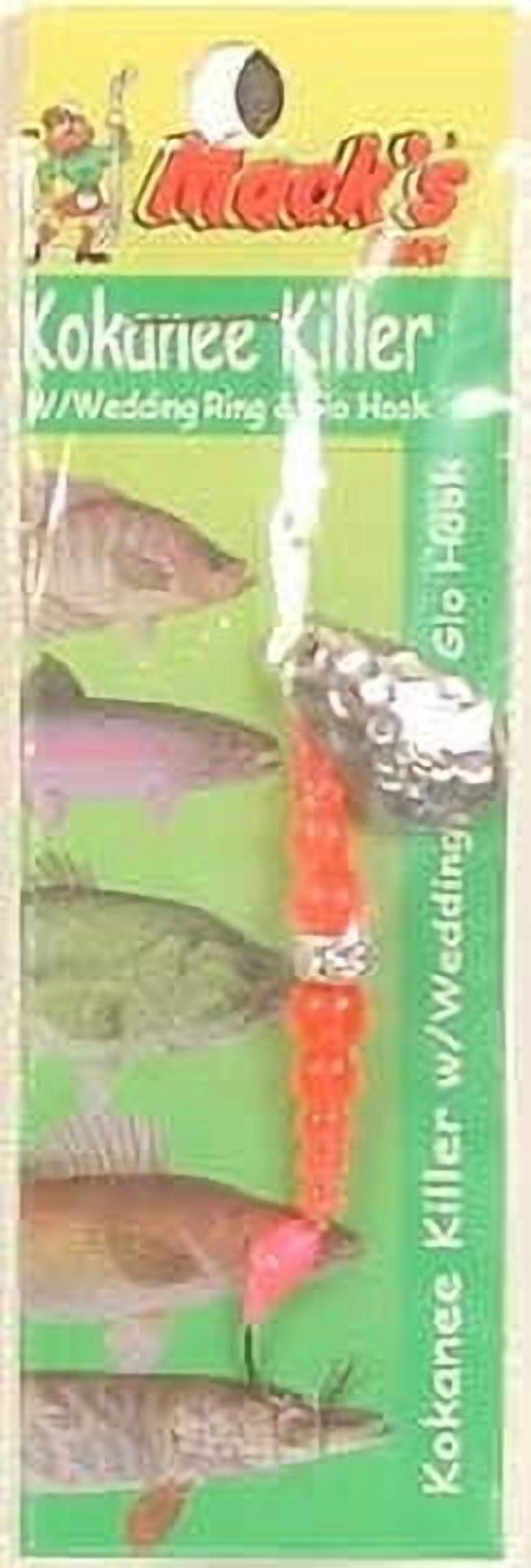 (2 pack) Mack's Lure Kokanee Killer Single Glo Hook Hammered Nickel FlOrange Hot Cerise 6
