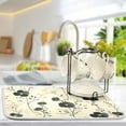 thumbnail image 2 of Yayeee Dish Drying Mat for Kitchen Counter Ultra Absorbent Easy Clean Pad 24x18", Small Black Flowers, 2 of 7