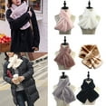 thumbnail image 6 of Winter Faux Fur Warm Furry Pull Through Scarf Neck Warmer Cross Loophole Collar, 6 of 19