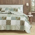 thumbnail image 6 of Great Bay Home Floral Patchwork Quilt Set with Shams (Twin / Twin XL, Floral Grid - Brown), 6 of 6