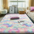 thumbnail image 5 of ZENELESS Fluffy Area Rugs for Living Room,4x6 Shag Rectangular Carpets for Bedroom Tie-Dye Rainbow, 5 of 8