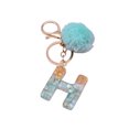 thumbnail image 1 of Flmtop Letter Pendant Plush Ball Key Chain Resin Sequin Buckle Keyring Holder Charm Decoration, 1 of 10