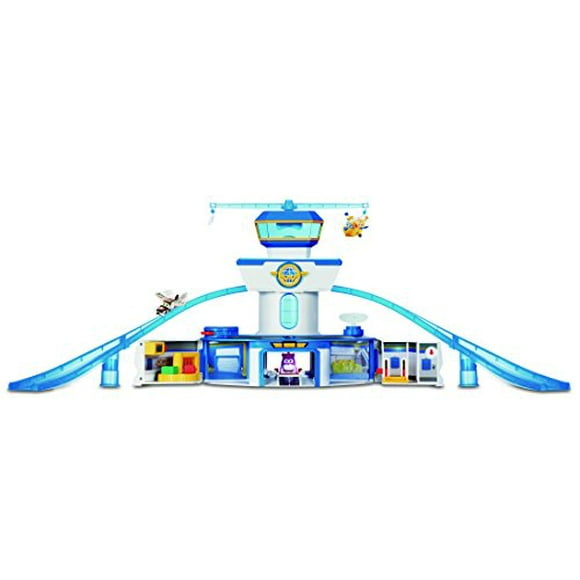 Super Wings - Jeu de Jouets d'Aéroport du Monde Comprend Jet et Donnie Chiffres 2 "Transform-a-Bot Échelle