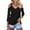 Black, variant on Solid Color Shoulder Leakage Tops For Women 3/4 Sleeve Shirts V Neck Business Casual Trendy Summer Tops Blouse