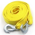 thumbnail image 1 of Correa de remolque resistente con ganchos de seguridad -5M- Grillete amarillo de cuerda de remolque para recuperación de vehículos, transporte, extracción de tocones y mucho más, 1 of 5