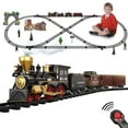 thumbnail image 1 of Train Set for Kids - Electric Remote Control Train Track Around Christmas Tree, Steam Locomotive Engine Train Railway Kits w/Smoke, Light & Sounds, Christmas Toys Gif, 1 of 6