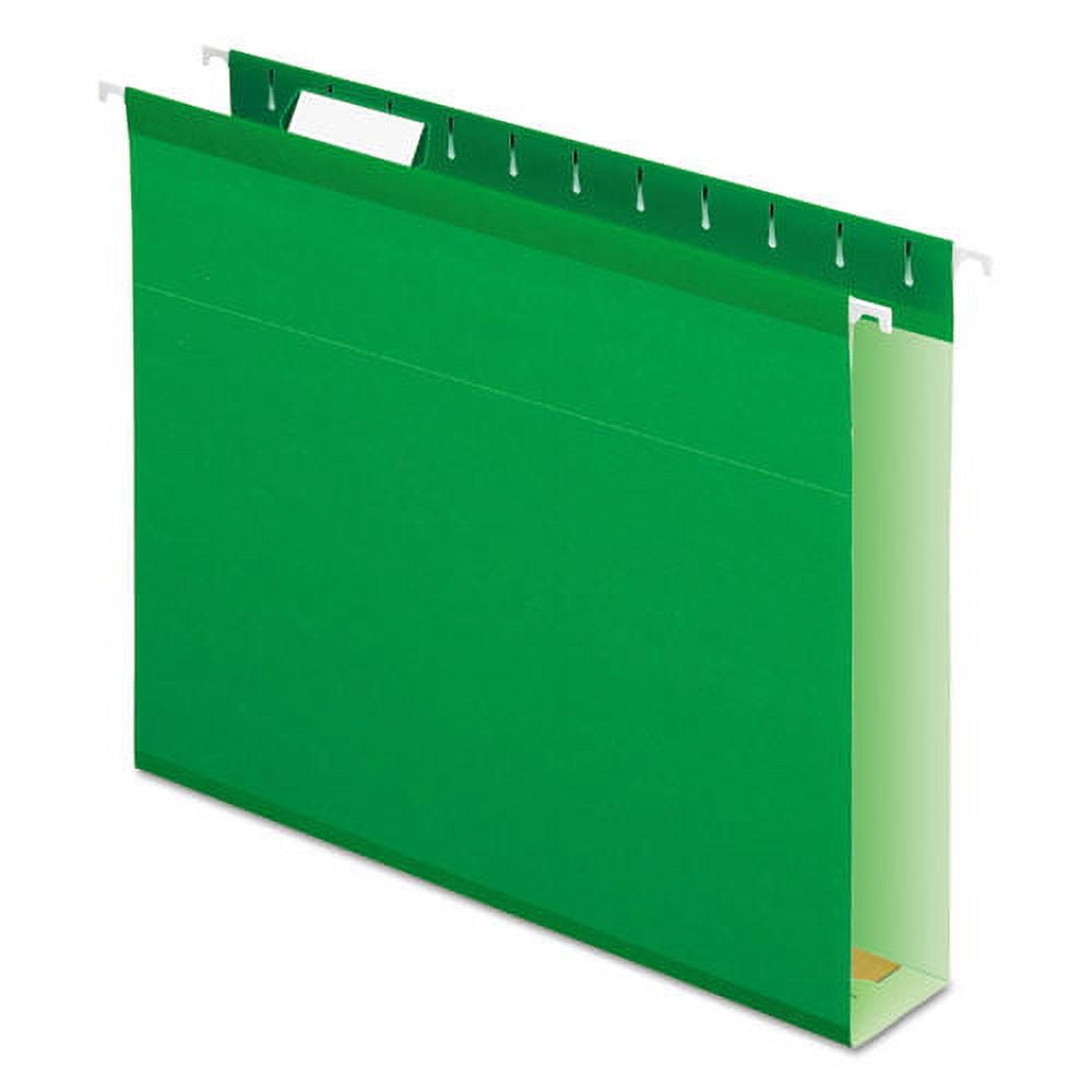 Extra Capacity Reinforced Hanging File Folders With Box Bottom, Letter Size, 1/5-Cut Tab, Bright Green, 25/box | Bundle of 5 Boxes