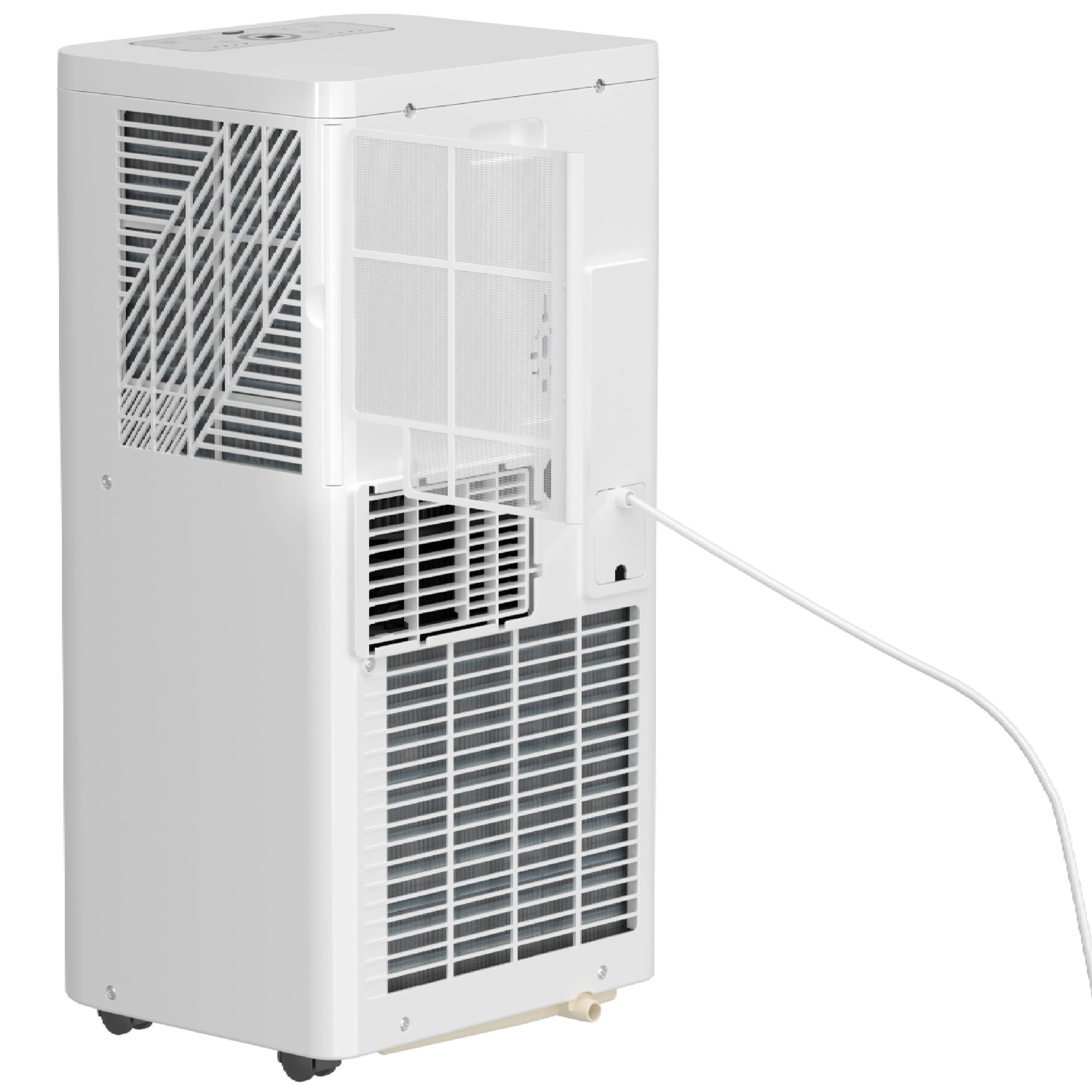 Electactic 8000 BTU Portable Air Conditioner with Window Kit - Quiet, Energy Efficient AC Unit for Rooms up to 250 Sq Ft, Dehumidifier & Fan, Easy Install for Bedroom, Office, White