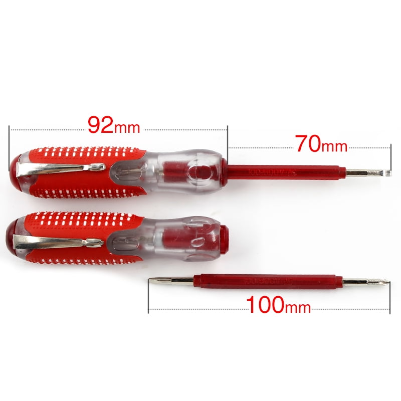 100-500V Dual-use Test Pen Screwdriver Durable Insulation Electrician Home Tool Test Pencil Electric Tester Pen Tool-Red