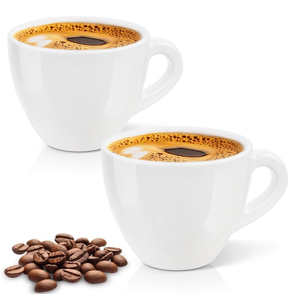 Ceramic Espresso Cups Set of 2, 2.5 oz Small Coffee Mugs