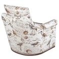 thumbnail image 5 of Sunset Trading Birdscript Rolled Arms/Nailhead Trim Fabric Swivel Chair in Cream, 5 of 7