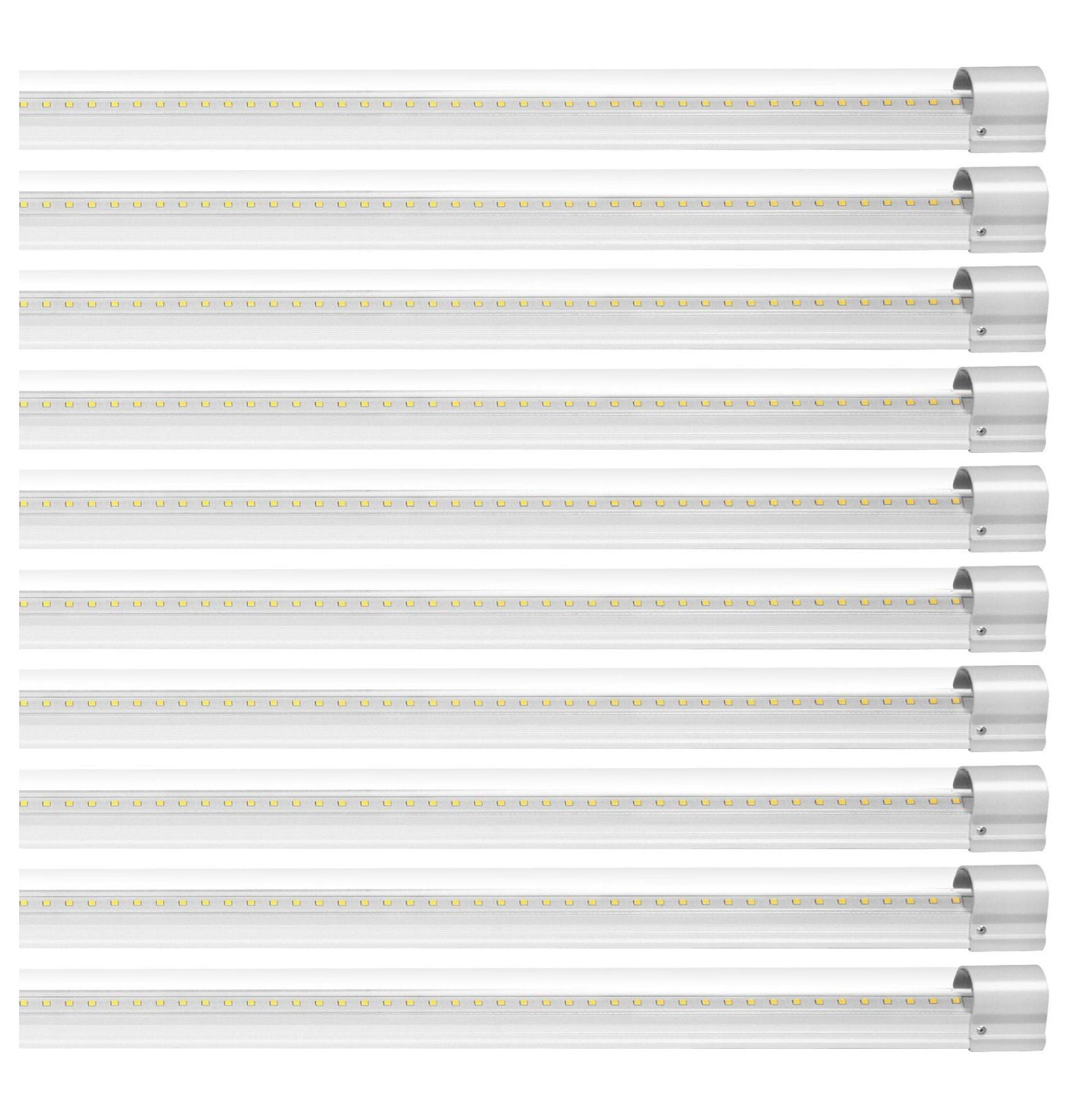 LED Shop Lights 4FT, 10 Pack Linkable Garage Lights 40W, 6500LM, with 59in Power Cord & 48in Connector, for Warehouse, Workshop, Office, Home
