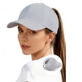 thumbnail image 2 of Waterproof Quick Dry Baseball Cap for Women with Laser Perforated Mesh, Adjustable Breathable Performance Hat for Golf and Running, Summer Snapback Mesh Cap for Outdoor Workouts,Light Ashy, 2 of 9