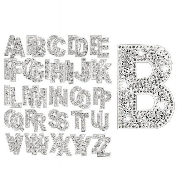 LOVEVER 52Pc Glitter Rhinestone Alphabet Letter Stickers 2.4In Rhinestone A-Z