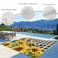thumbnail image 4 of Fsddascl Sunflower Bee Outdoor Rug for Patio/Deck/Porch, Non-Slip Large Area Rug 6 x 9 Ft, Black Buffalo Plaid Botanical Leaf Floral Indoor Outdoor Rugs Washable Area Rugs, Camping Rug Carpet, 4 of 5