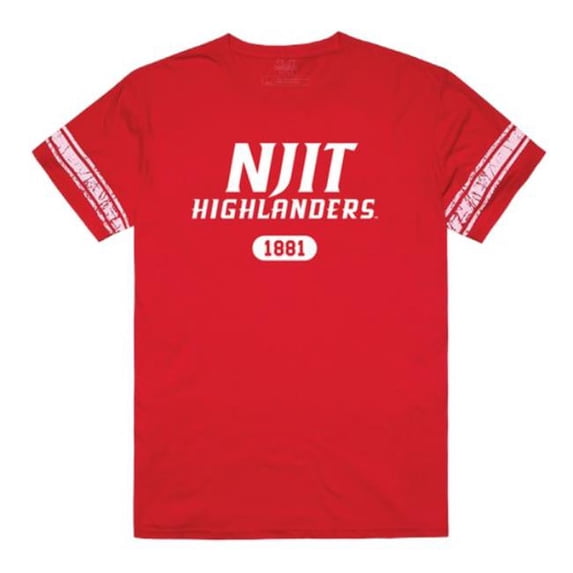 W Republic 535-555-RED-03 New Jersey Institute of Technology Highlanders Property Football T-Shirt, Red - Large