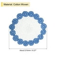 thumbnail image 2 of Fabric Coasters, 4pack 8" - Cotton Woven Crochet Doilies, Lace Embroidery Cup Mat with Floral Pattern (Blue), 2 of 5