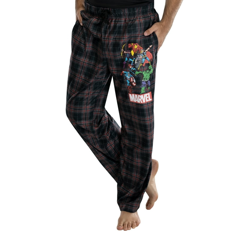 Marvel Comics Men s Avengers Plaid Loungewear Pajama Pants