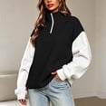 thumbnail image 2 of Edvintorg Women's Sweatshirt Fashion Color Block Long Sleeve Casual Half Zip Pullover Top Women's Clothes S-2XL Black, 2 of 5
