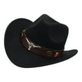 thumbnail image 1 of Chapeau de Cowboy Décontracté Costume Cosplay Soleil Femmes Hommes Preppy Protection de Chambre Chapeau Été pour Randonnée Noir, 1 of 8