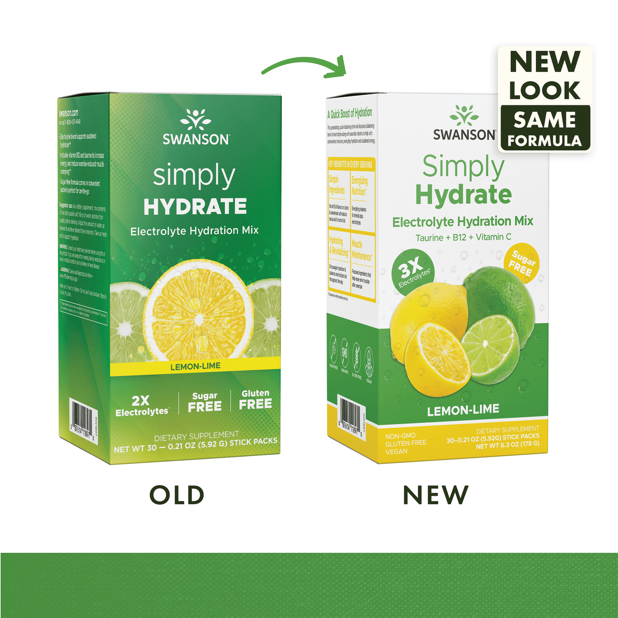 Swanson Simply Hydrate Electrolyte Hydration Mix - Lemon-Lime 30 Pkts