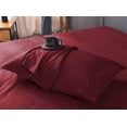 thumbnail image 2 of the Season Essentials Wrinkle Free Sheet Sets with Deep Pockets & Stain Resistant, 4 pc, 1800 Thread Count Bamboo Based, Burgundy, Full, 2 of 11