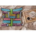 thumbnail image 2 of Abstract Fluffy Throw Pillow Cushion Cover, Ornamental Squared Design Colorful Retro Pattern Stars Swirls Lines Dots, Decorative Square Accent Pillow Case, 26" x 26", Multicolor, by Ambesonne, 2 of 5
