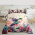 thumbnail image 2 of Manfei Bohemian Hummingbird Queen Comforter Set, Mandala Rustic Flower Bedding Sets, Western Tribal Animal Reversible Bedding Comforter Set, Lightweight Room Decor, 3 Pieces, 2 of 8