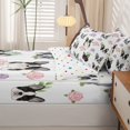thumbnail image 5 of Homewish Cartoon French Bulldog Zipper Twin Comforter Sets with Fitted Sheet and 2 Pillowcases,Pink Purple Roses Zipper Bedding Set,White,Polkadot Reversible,4pcs, 5 of 8