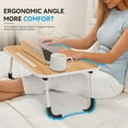 thumbnail image 3 of GourmetG Folding Lap Desk, 23 Inch Portable Wood Yellow Laptop Bed Desk Lap Desk with Cup Holder, for Working Reading Writing, Eating, Watching Movies for Bed Sofa Couch Floor, 3 of 11