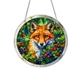 thumbnail image 4 of Round Acrylic Hanging Decor 20cm with Metal Chain, Colorful Art Ornament for Indoor Outdoor Garden Patio, Stained Glass Style Suncatcher for Wall Window or Tree Decoration, 4 of 5
