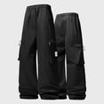thumbnail image 2 of Men's Slim Fit Cargo Workwear Pants, Straight Leg Drawstring Elastic Waist Multi Pockets Casual Trousers Joggers, Quick Dry Breathable Lightweight Stretchy, Outdoor Hiking Gym, 2 of 7
