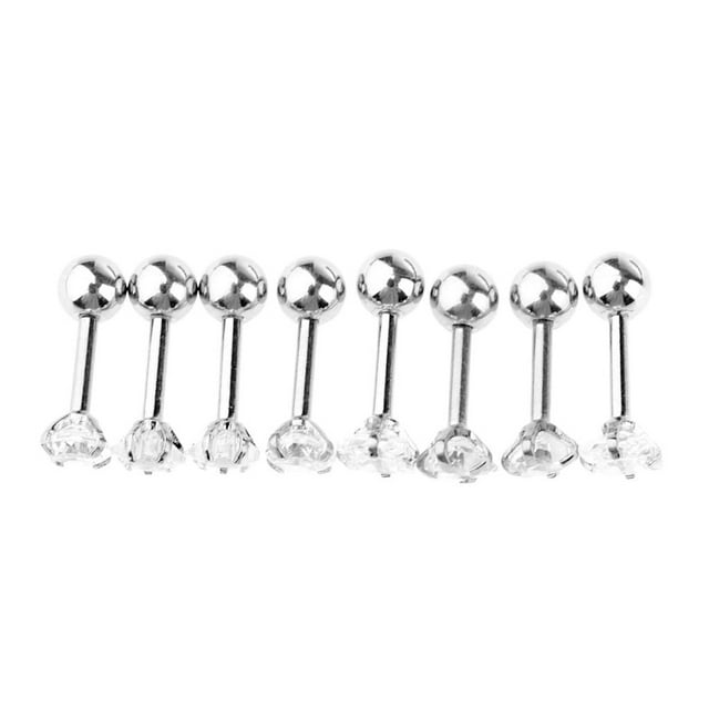 Pendientes de Acero inoxidable Zulema Tragus Barbell 8 Piezas
