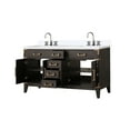 thumbnail image 3 of Laurel 60 in W x 22 in D Brown Oak Double Bath Vanity, White Quartz Top, and Faucet Set, 3 of 5