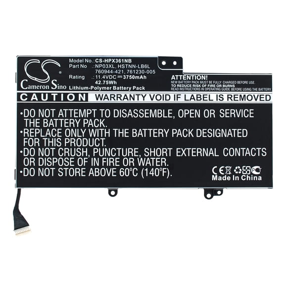 Battery for HP Pavilion X360 Envy 15-U011DX TPN-Q146 TPN-Q147 NP03XL HSTNN-LB6L