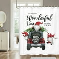 thumbnail image 4 of Farmhouse Christmas Trees Truck Gnome Shower Curtain, Cute Elf Tree Black Red Buffalo Plaids Rustic Truck Shower Curtain for Bathroom, It's The Most Wonderful Time of The Year Shower Curtain 70X70IN, 4 of 6