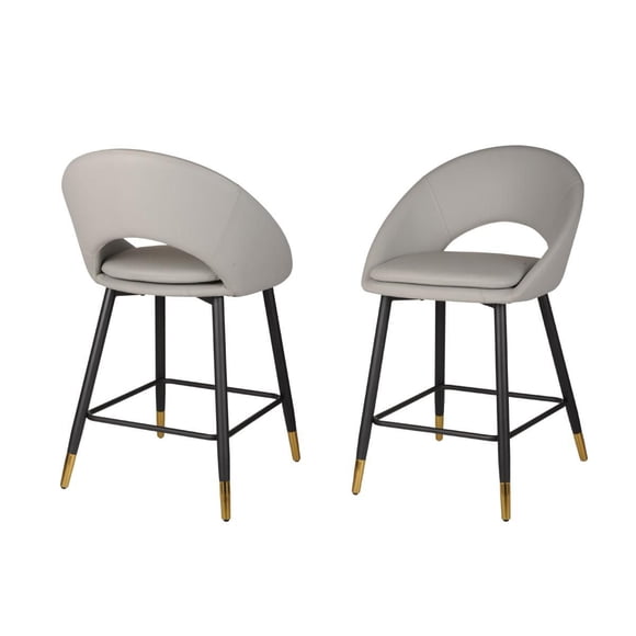 Valentina Counter Stool, Set of 2, Grey