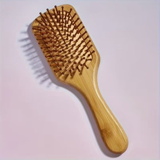 Bamboo Hair Brush - Scalp Massage Detangler for Wet and Dry Hair - Eco-Friendly Paddle Comb for Men and Women