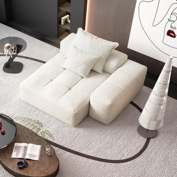 Modern Oversized Modular Sectional Sofa - Sparkling Chenille & Tufted