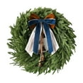 thumbnail image 2 of Christmas Wreath with Bells and Ribbon,Artificial Pine Greenery Winter Wreath for Front Door Decor,Country Style Hanging Wreath for Indoor Outdoor Home Use on Porch,Wall,Window and Mantel, 2 of 7