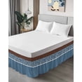 thumbnail image 4 of Blue Brown Flowers Wrap Around Bed Skirts for King Bed 18" Drop, Bed Skirt with Adjustable Elastic Belt Dust Ruffle Bed Valance for Bedroom Hotel Luxury Classic Botanical Art Elegant Bed Frame Cover, 4 of 7
