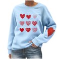 thumbnail image 2 of Oversized Sweatshirt for Women Long Sleeve Crewneck Sweatshirts Pullover Sweater Graphic Warm Tops Light Blue XXL, 2 of 5