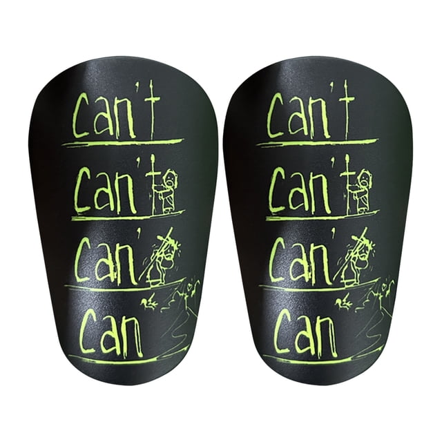 Mini Espinilleras Fútbol equipo Deportivo en Línea Extra Pequeño (negro Impreso Verde 8*5 CM)