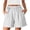 White, variant on Women's Lightweight Shorts Comfy Drawstring Waist Cuffed Shorts Summer Linen Shorts for Women Khaki L