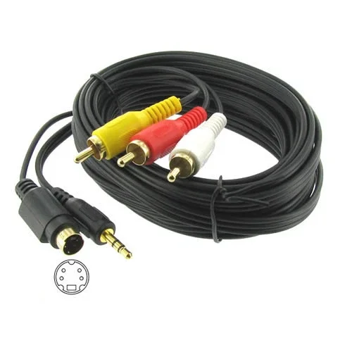 5' 4 Pin S-Video 3.5Mm Audio To 3 Rca Pc To Tv Cable
