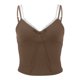thumbnail image 4 of Camiseta sin mangas de encaje con corte bajo para mujer: detalle de lazo, tejido transpirable, camisetas informales de verano para combinar con vaqueros o faldas (tallas S-XL), 4 of 5