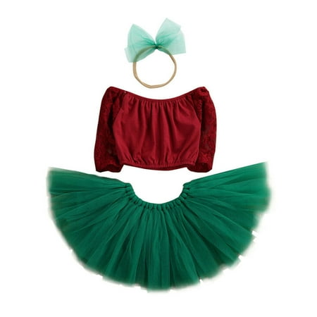 

Toddler Infant Baby Girls Clothes Set Fall Long Sleeve Off Shoulder Crop Top Princess Party Lace Tutu Skirt Headband Outfits