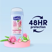 Suave Invisible Solid Antiperspirant Deodorant Aloe & Rose Water, Unisex, 2.6 oz